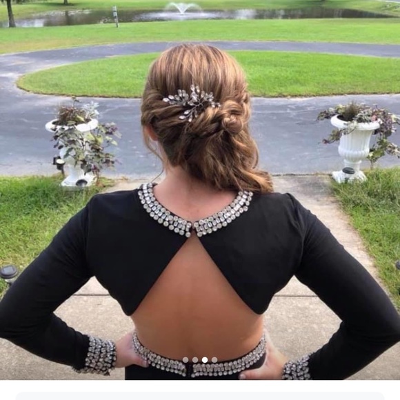 black homecoming dress two piece - Picture 3 of 3